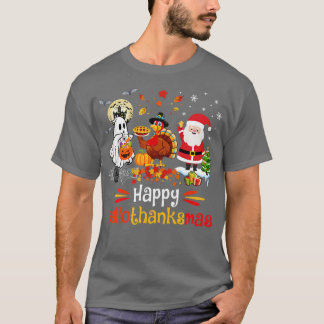 Lycklig Hallothanksmas Ghost Turkey Pumpkin Christ T Shirt
