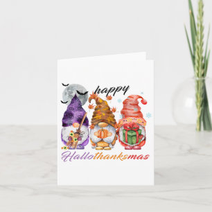 Lycklig Hallothanksmas Gnome Happy thanksgiving Da Kort