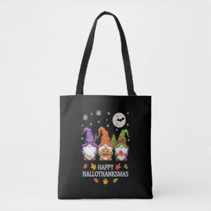Lycklig Hallothanksmas Gnomes Älskare Halloween Ju Tygkasse