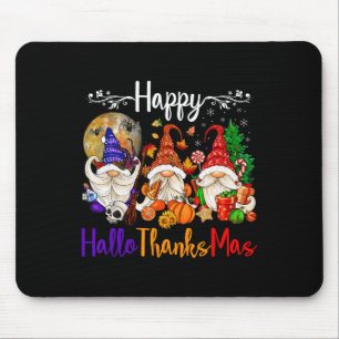 Lycklig Hallothanksmas Gnomes Halloween Thanksgivi Musmatta