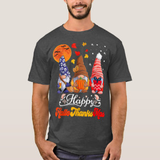 Lycklig Hallothanksmas Gnomes Halloween Thanksgivi T Shirt