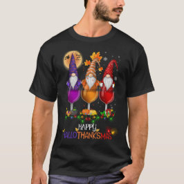 Lycklig Hallothanksmas Gnomes T Shirt