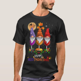 Lycklig Hallothanksmas Gnomes T Shirt