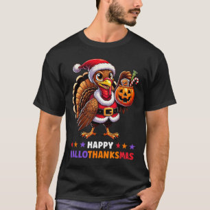 Lycklig Hallothanksmas Halloween Thanksgiving Jula T Shirt