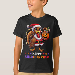 Lycklig Hallothanksmas Halloween Thanksgiving Jula T Shirt