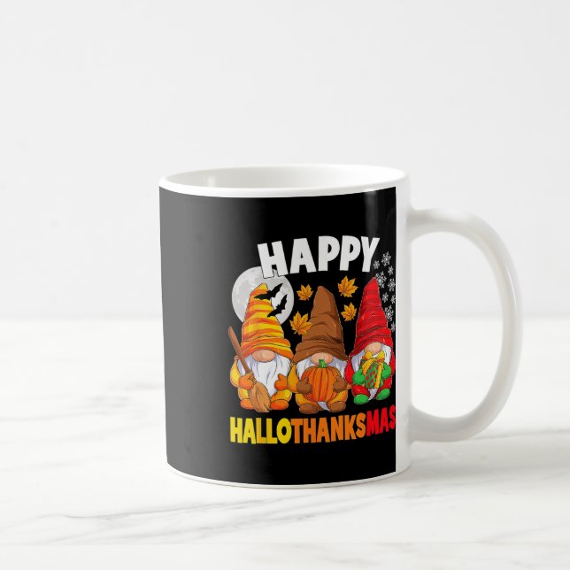 Lycklig Hallothanksmas Halloween Thanksgiving Kris Kaffemugg (Höger)