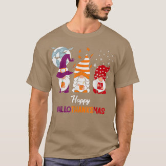 Lycklig Hallothanksmas Halloween Thanksgiving Kris T Shirt