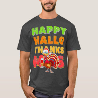 Lycklig Hallothanksmas Halloween Thanksgiving Kris T Shirt