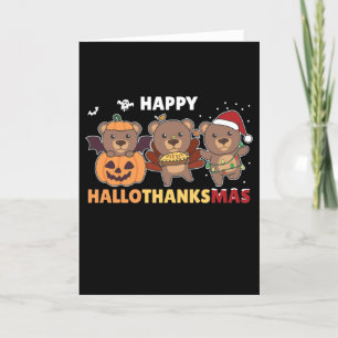 Lycklig Hallothanksmas julbjörn Helgkort