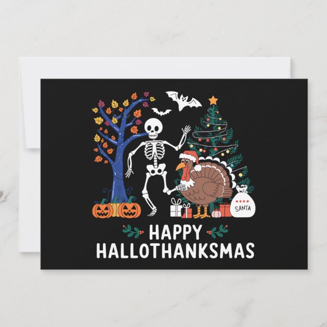 Lycklig Hallothanksmas Julhelg Gift Fall Inbjudningar (Framsida)
