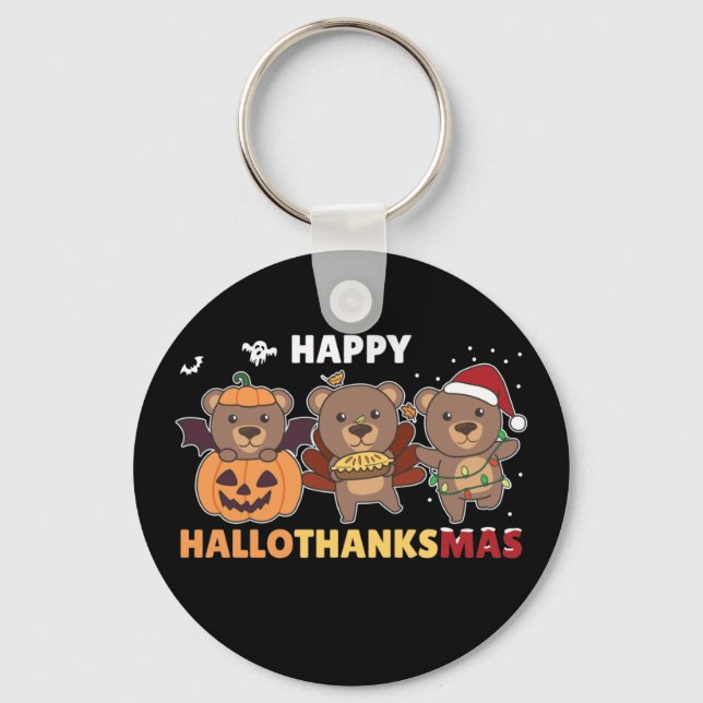 Lycklig Hallothanksmas julklapp Nyckelring (Framsida)