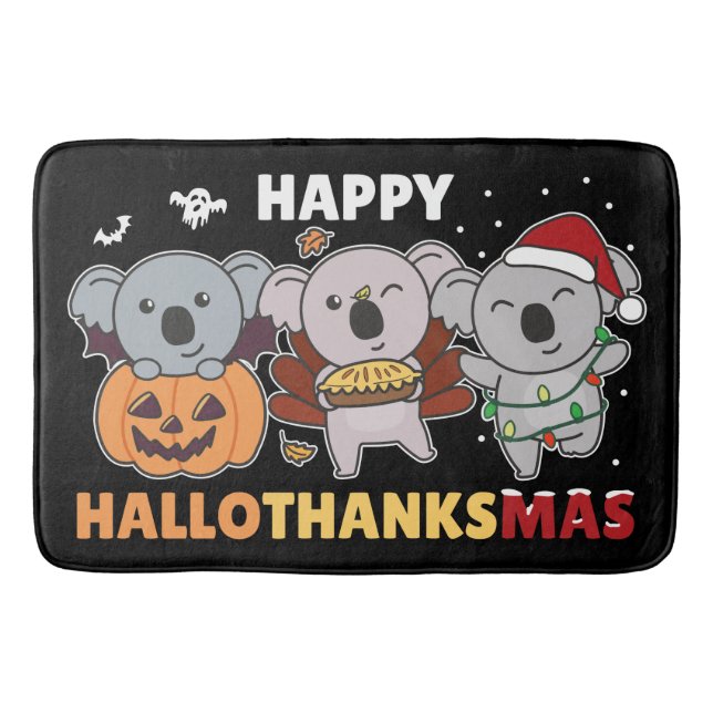 Lycklig Hallothanksmas Koalas jul Koala Bath M Badrumsmatta (Framsidan)