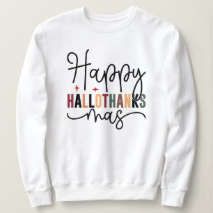 Lycklig Hallothanksmas Modern Script God jul T Shirt