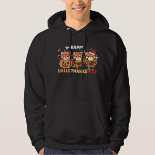Lycklig Hallothanksmas Pandas Julpanda Hoodie