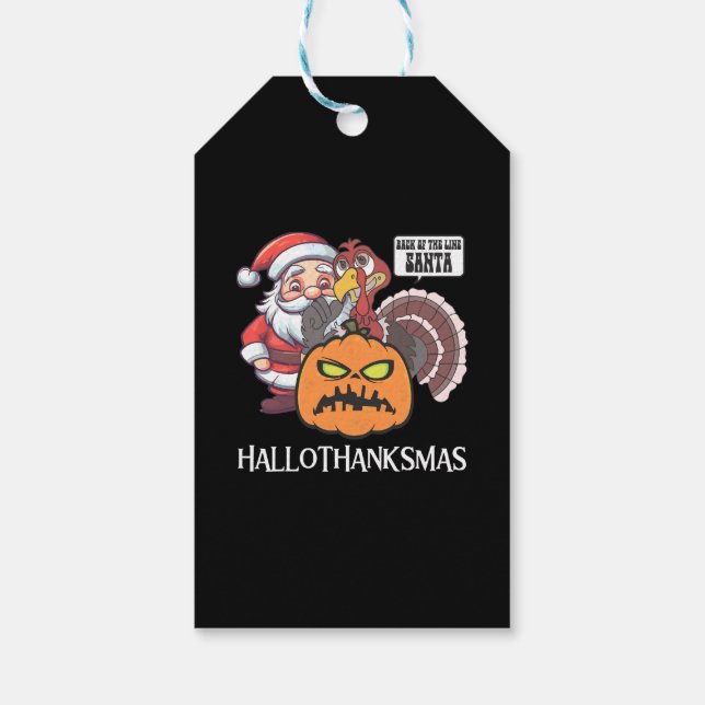 Lycklig Hallothanksmas Presentetikett (Baksidan)
