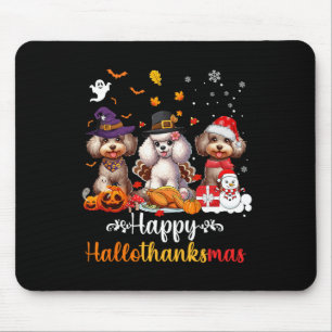 Lycklig Hallothanksmas Pudel Hund Halloween Christ Musmatta