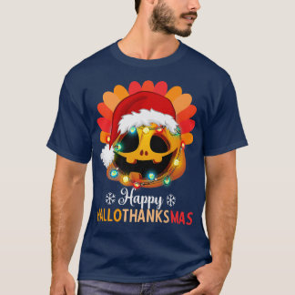 Lycklig Hallothanksmas Pumpkin med Julafton Ljus & T Shirt