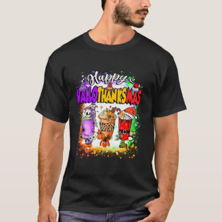 Lycklig Hallothanksmas Pumpkin Spice Latte Hallowe T Shirt