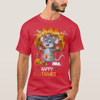 Lycklig Hallothanksmas Råtta Älskare Halloween Tha T Shirt