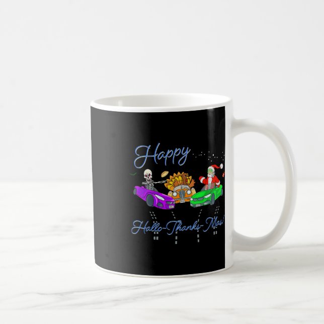 Lycklig Hallothanksmas Roligt Holida kraschar jult Kaffemugg (Höger)