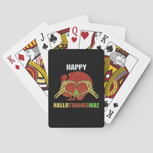 Lycklig Hallothanksmas Roligt Julhelg  Mashup Casinokort (Baksidan)