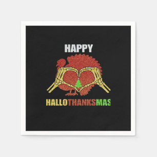 Lycklig Hallothanksmas Roligt Julhelg Mashup Pappersservett