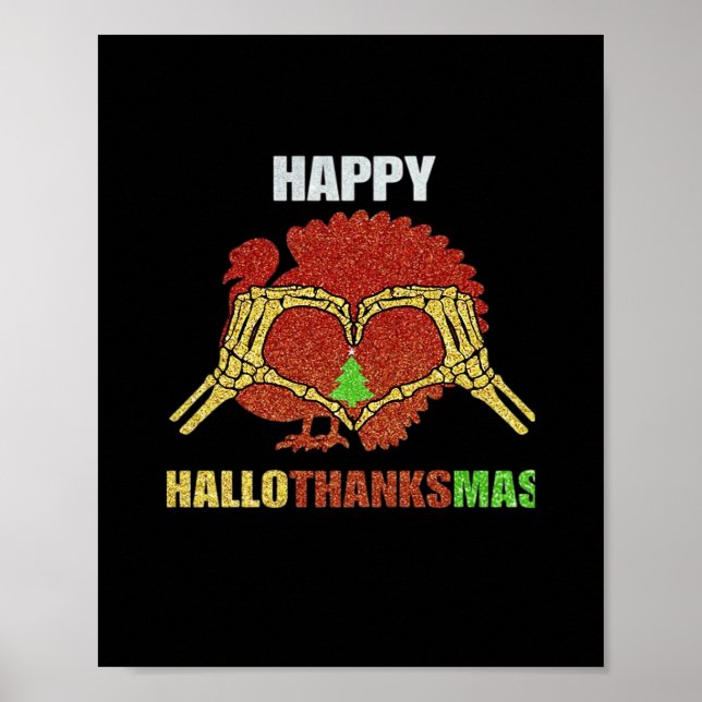 Lycklig Hallothanksmas Roligt Julhelg  Mashup Poster (Framsidan)