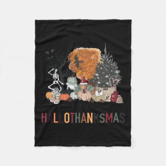 Lycklig Hallothanksmas Skeleton Turkiet jul Hal Fleecefilt