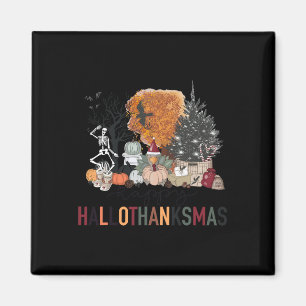 Lycklig Hallothanksmas Skeleton Turkiet jul Hal Magnet