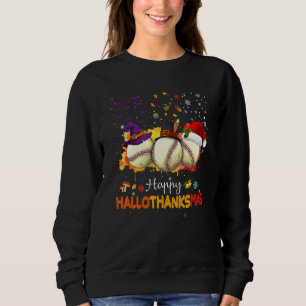 Lycklig Hallothanksmas Softball Halloween och Kris T Shirt