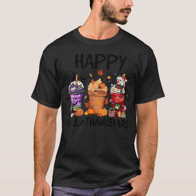 Lycklig Hallothanksmas T Shirt (Framsida)