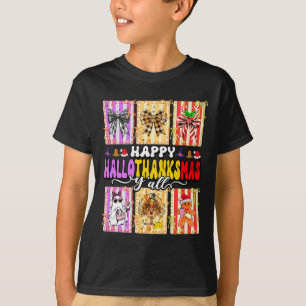 Lycklig Hallothanksmas Y'all Funny Helgdag Mashup  T Shirt