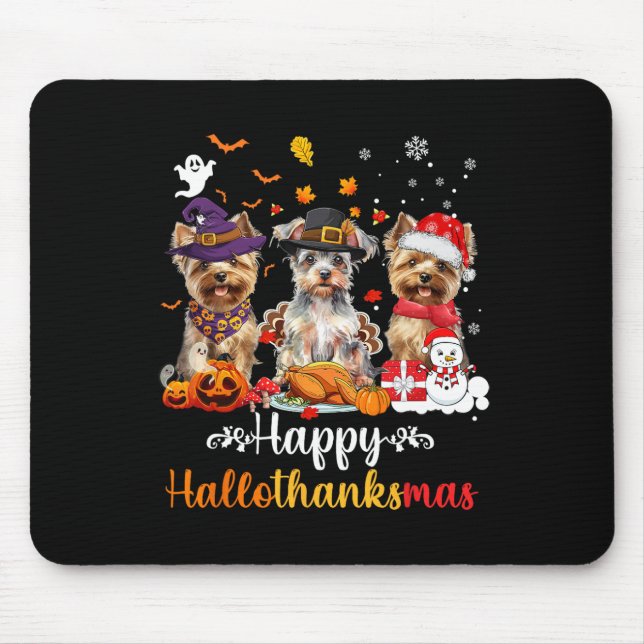 Lycklig Hallothanksmas Yorkshire Hund Halloween Ch Musmatta (Framsidan)