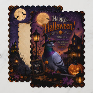 lycklig halloween duva design inbjudningar
