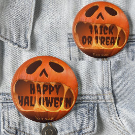 Lycklig Halloween pumpa urgröpt ansikte Knapp