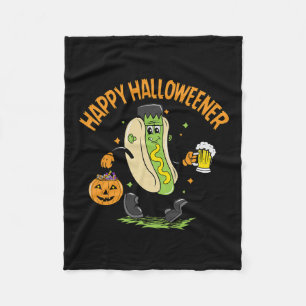 Lycklig Halloweener Cute Halloween fest Hett-hund Fleecefilt