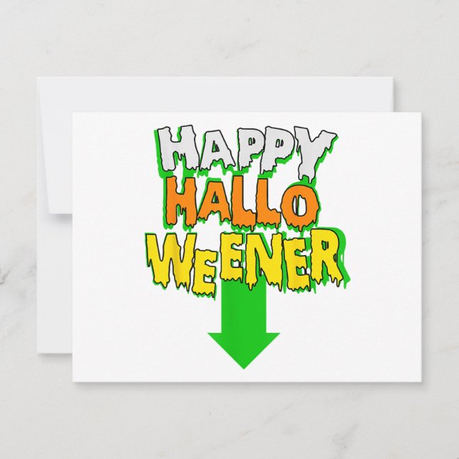 Lycklig Halloweener Funny Halloween Inbjudningar (Framsida)