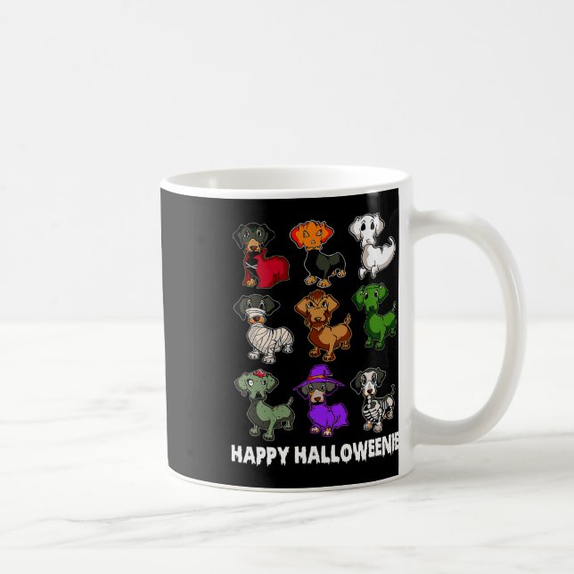 Lycklig Halloweenie Dachshund Dachshund Halloween  Kaffemugg (Höger)