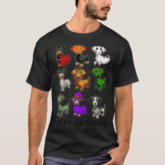 Lycklig Halloweenie Dachshund Dachshund Halloween  T Shirt