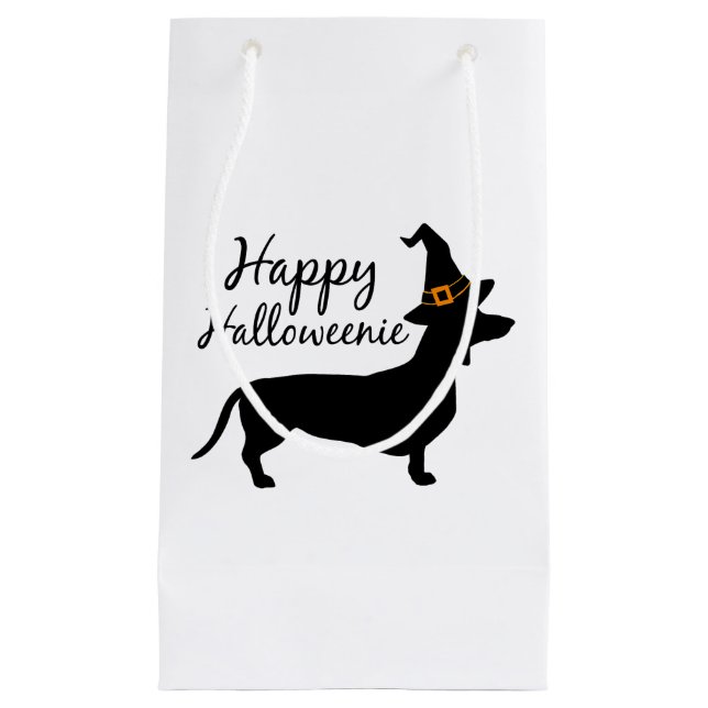 Lycklig Halloweenie Dachshund Hund Halloween Witch (Framsidan)