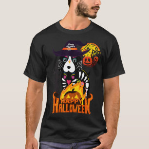 Lycklig Halloweenie Dachshund Mummy Doxie Hund Tri T Shirt