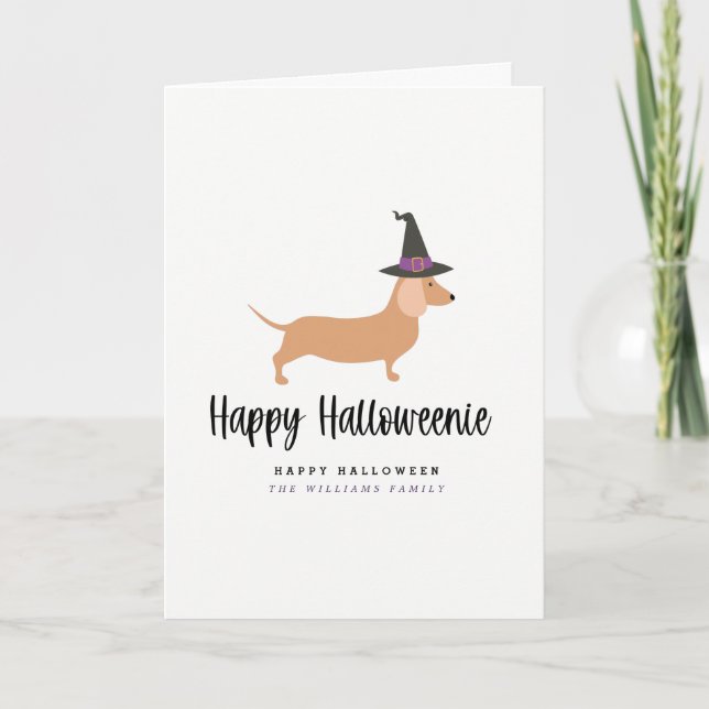 Lycklig Halloweenie Halloween Kort (Framsida)