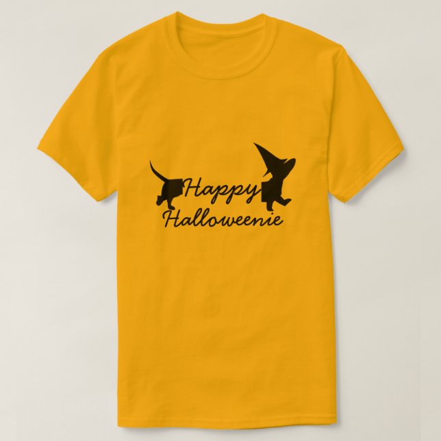 Lycklig Halloweenie T-Shirt (Design framsida)