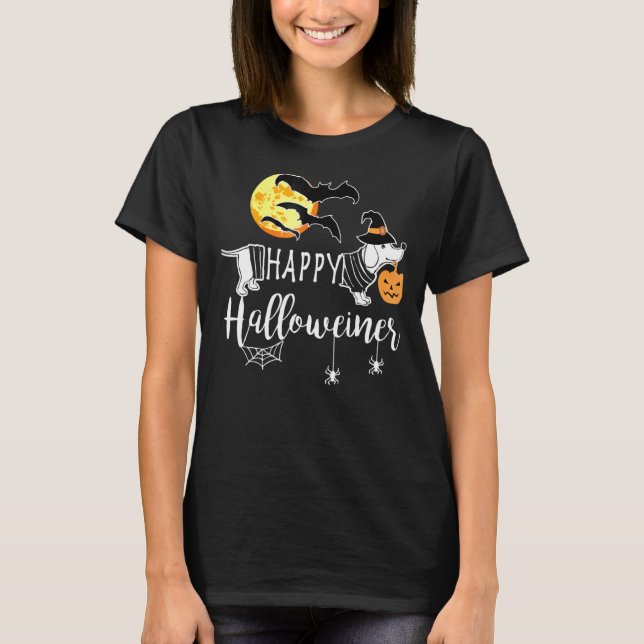 Lycklig Halloweiner Dachshund Halloween for Doxie  T Shirt (Framsida)