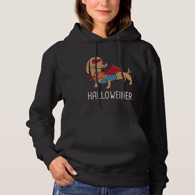 Lycklig Halloweiner Dachshund Sause T Shirt (Framsida)