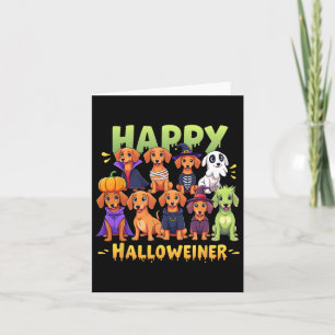 Lycklig Halloweiner Hundägare Funny Halloween Hund Kort