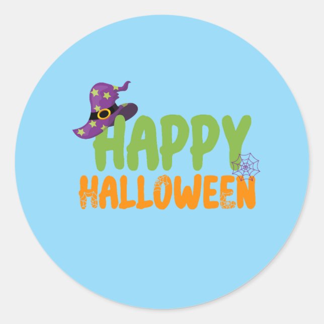 lycklig hallowen runt klistermärke (Framsida)