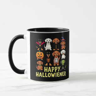 Lycklig Hallowiener Spooky Halloween Hund Weiner Mugg