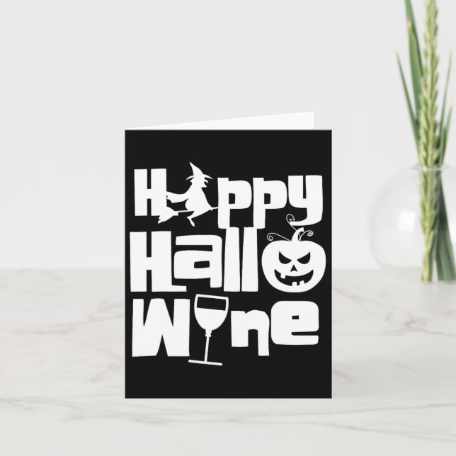 Lycklig Hallowine Funny Halloween Night Witch Pump Kort (Framsida)