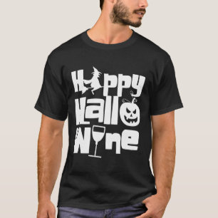 Lycklig Hallowine Funny Halloween Night Witch Pump T Shirt